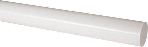 Made in USA - 2' Long, 2-1/2" Diam, Acetal Plastic Rod - Natural (Color) - Eagle Tool & Supply