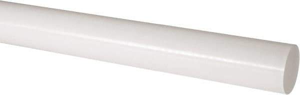 Made in USA - 4' Long, 2-1/2" Diam, Acetal Plastic Rod - Natural (Color) - Eagle Tool & Supply