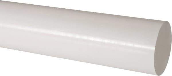 Made in USA - 1' Long, 3" Diam, Acetal Plastic Rod - Natural (Color) - Eagle Tool & Supply