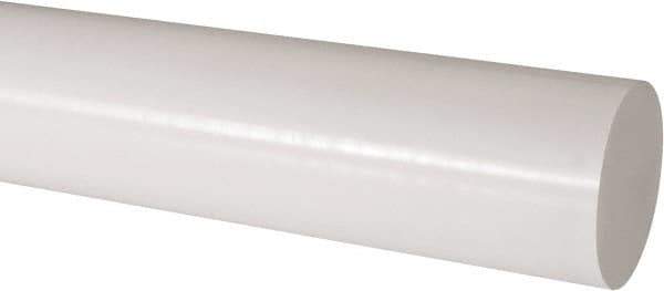 Made in USA - 2' Long, 3" Diam, Acetal Plastic Rod - Natural (Color) - Eagle Tool & Supply
