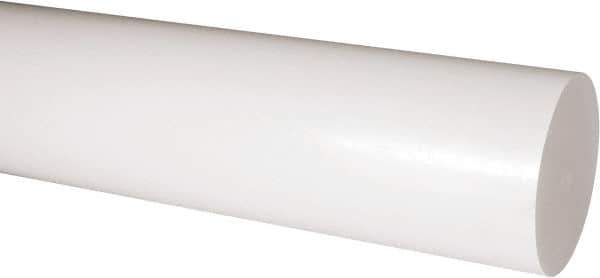 Made in USA - 1' Long, 3-1/2" Diam, Acetal Plastic Rod - Natural (Color) - Eagle Tool & Supply