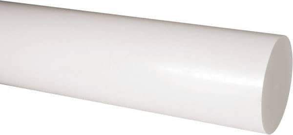 Made in USA - 1' Long, 4" Diam, Acetal Plastic Rod - Natural (Color) - Eagle Tool & Supply