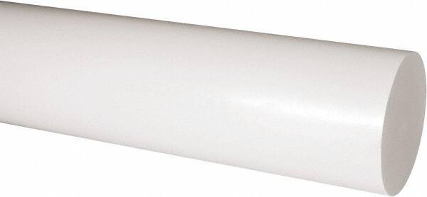 Made in USA - 2' Long, 4" Diam, Acetal Plastic Rod - Natural (Color) - Eagle Tool & Supply