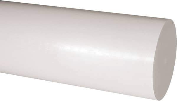 Made in USA - 2' Long, 4-1/2" Diam, Acetal Plastic Rod - Natural (Color) - Eagle Tool & Supply