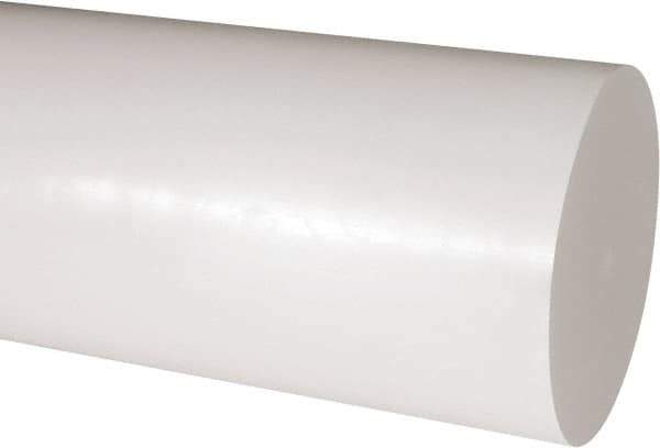 Made in USA - 1' Long, 5" Diam, Acetal Plastic Rod - Natural (Color) - Eagle Tool & Supply