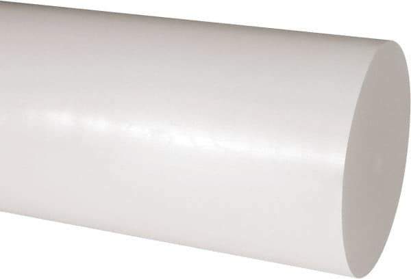 Made in USA - 2' Long, 5" Diam, Acetal Plastic Rod - Natural (Color) - Eagle Tool & Supply