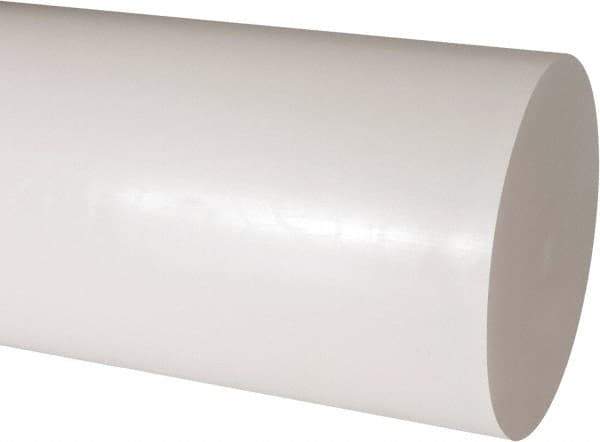 Made in USA - 1' Long, 6" Diam, Acetal Plastic Rod - Natural (Color) - Eagle Tool & Supply