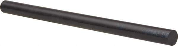 Made in USA - 8' Long, 1/2" Diam, Acetal Plastic Rod - Black - Eagle Tool & Supply