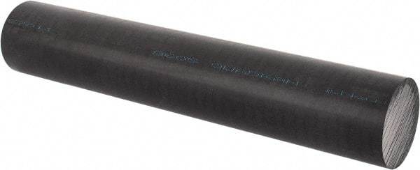 Made in USA - 1' Long, 2-1/4" Diam, Acetal Plastic Rod - Black - Eagle Tool & Supply