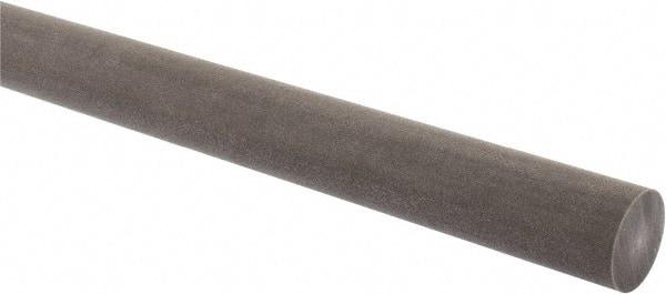 Made in USA - 2' Long, 1" Diam, Acetal (PTFE-Filled) Plastic Rod - Brown - Eagle Tool & Supply
