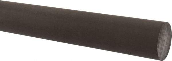 Made in USA - 4' Long, 1-1/2" Diam, Acetal (PTFE-Filled) Plastic Rod - Brown - Eagle Tool & Supply