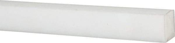 Made in USA - 4 Ft. Long x 5/8 Inch Wide x 5/8 Inch High, Acetal, Square Plastic Bar - Natural - Eagle Tool & Supply