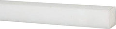 Made in USA - 4 Ft. Long x 5/8 Inch Wide x 5/8 Inch High, Acetal, Square Plastic Bar - Natural - Eagle Tool & Supply