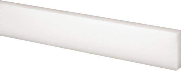 Made in USA - 2 Ft. Long x 1 Inch Wide x 1/4 Inch High, Acetal, Rectangular Plastic Bar - Natural - Eagle Tool & Supply