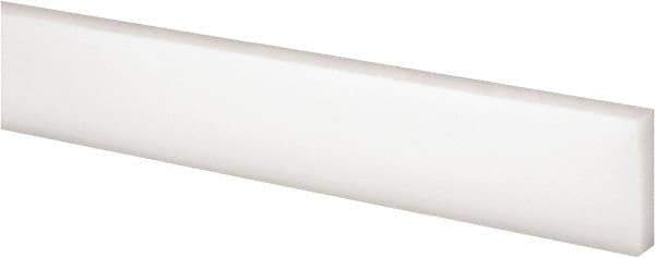 Made in USA - 4 Ft. Long x 1 Inch Wide x 1/4 Inch High, Acetal, Rectangular Plastic Bar - Natural - Eagle Tool & Supply