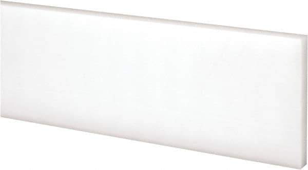 Made in USA - 2 Ft. Long x 2 Inch Wide x 1/4 Inch High, Acetal, Rectangular Plastic Bar - Natural - Eagle Tool & Supply