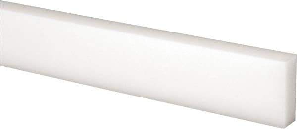 Made in USA - 2 Ft. Long x 1 Inch Wide x 3/8 Inch High, Acetal, Rectangular Plastic Bar - Natural - Eagle Tool & Supply