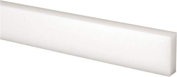 Made in USA - 4 Ft. Long x 1 Inch Wide x 3/8 Inch High, Acetal, Rectangular Plastic Bar - Natural - Eagle Tool & Supply