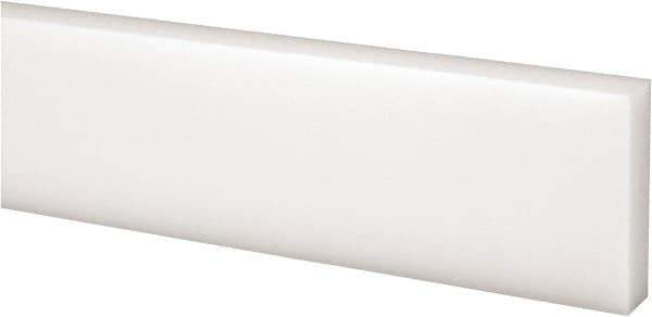 Made in USA - 1 Ft. Long x 1-1/2 Inch Wide x 3/8 Inch High, Acetal, Rectangular Plastic Bar - Natural - Eagle Tool & Supply