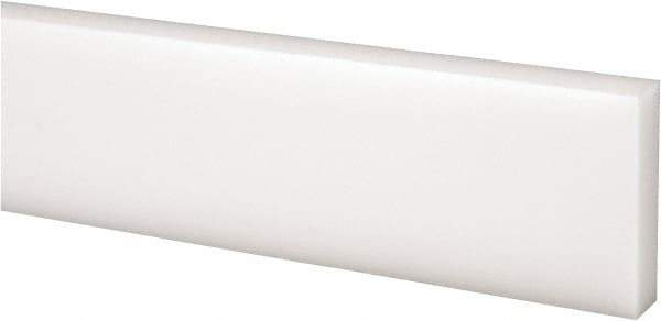 Made in USA - 4 Ft. Long x 1-1/2 Inch Wide x 3/8 Inch High, Acetal, Rectangular Plastic Bar - Natural - Eagle Tool & Supply
