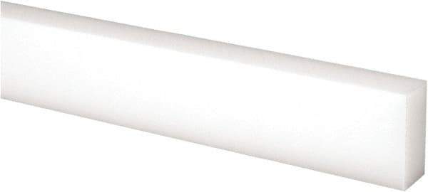 Made in USA - 4 Ft. Long x 1 Inch Wide x 1/2 Inch High, Acetal, Rectangular Plastic Bar - Natural - Eagle Tool & Supply