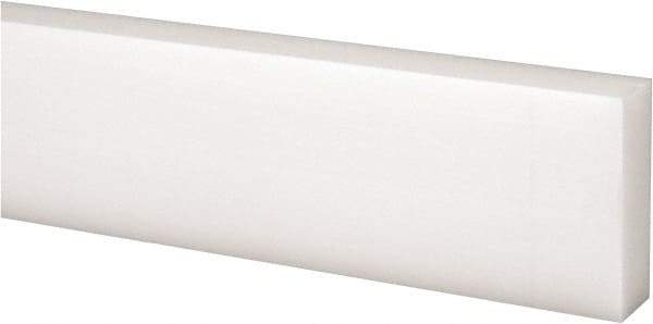 Made in USA - 4 Ft. Long x 1-1/2 Inch Wide x 1/2 Inch High, Acetal, Rectangular Plastic Bar - Natural - Eagle Tool & Supply