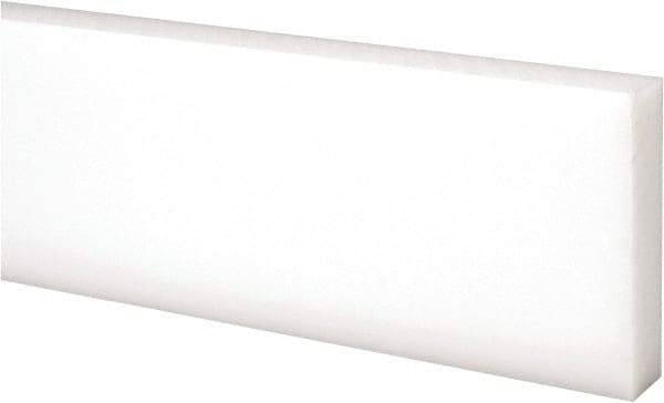 Made in USA - 1 Ft. Long x 2 Inch Wide x 1/2 Inch High, Acetal, Rectangular Plastic Bar - Natural - Eagle Tool & Supply