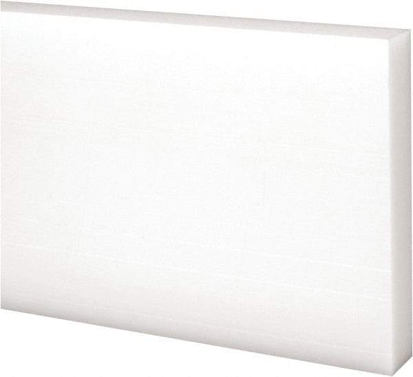 Made in USA - 1 Ft. Long x 3 Inch Wide x 1/2 Inch High, Acetal, Rectangular Plastic Bar - Natural - Eagle Tool & Supply
