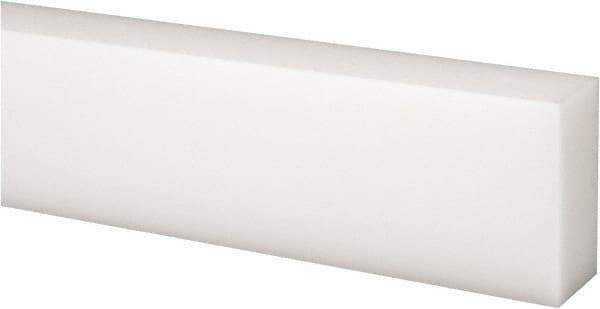 Made in USA - 2 Ft. Long x 1-1/2 Inch Wide x 3/4 Inch High, Acetal, Rectangular Plastic Bar - Natural - Eagle Tool & Supply