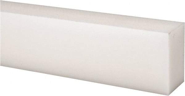 Made in USA - 1 Ft. Long x 1-1/2 Inch Wide x 1 Inch High, Acetal, Rectangular Plastic Bar - Natural - Eagle Tool & Supply