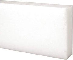 Made in USA - 2 Ft. Long x 3 Inch Wide x 1 Inch High, Acetal, Rectangular Plastic Bar - Natural - Eagle Tool & Supply