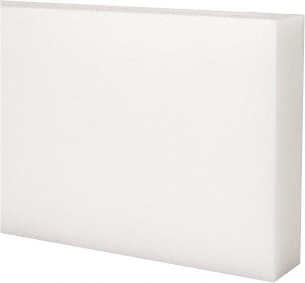 Made in USA - 4 Ft. Long x 4 Inch Wide x 1 Inch High, Acetal, Rectangular Plastic Bar - Natural - Eagle Tool & Supply
