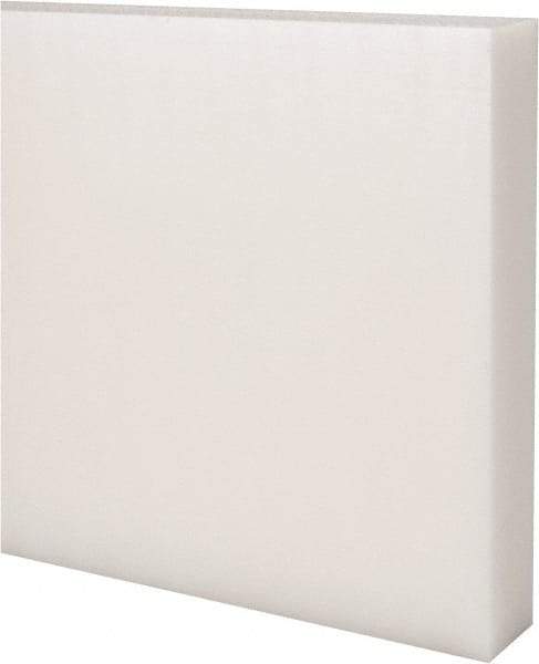 Made in USA - 2 Ft. Long x 6 Inch Wide x 1 Inch High, Acetal, Rectangular Plastic Bar - Natural - Eagle Tool & Supply