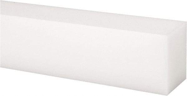 Made in USA - 1 Ft. Long x 1-1/2 Inch Wide x 1-1/4 Inch High, Acetal, Rectangular Plastic Bar - Natural - Eagle Tool & Supply