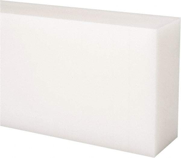 Made in USA - 2 Ft. Long x 3 Inch Wide x 1-1/2 Inch High, Acetal, Rectangular Plastic Bar - Natural - Eagle Tool & Supply