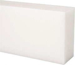 Made in USA - 2 Ft. Long x 3 Inch Wide x 1-1/2 Inch High, Acetal, Rectangular Plastic Bar - Natural - Eagle Tool & Supply