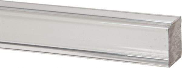 Made in USA - 6 Ft. Long x 1/2 Inch Wide x 1/2 Inch High, Acrylic, Square Plastic Bar - Extruded Acrylic, Clear - Eagle Tool & Supply