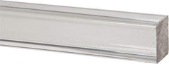 Made in USA - 6 Ft. Long x 1 Inch Wide x 1 Inch High, Acrylic, Square Plastic Bar - Extruded Acrylic, Clear - Eagle Tool & Supply