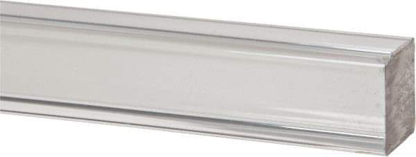 Made in USA - 6 Ft. Long x 3/4 Inch Wide x 3/4 Inch High, Acrylic, Square Plastic Bar - Extruded Acrylic, Clear - Eagle Tool & Supply