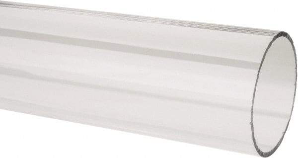 Made in USA - 3 Inch Outside Diameter x 6 Ft. Long, Plastic Round Tube - Acrylic - Eagle Tool & Supply