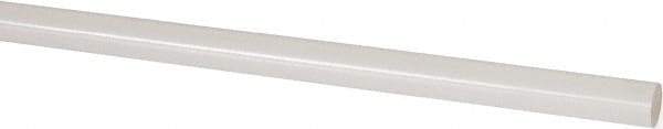 Made in USA - 4' Long, 3/8" Diam, PVDF Plastic Rod - White - Eagle Tool & Supply