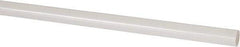 Made in USA - 4' Long, 3/8" Diam, PVDF Plastic Rod - White - Eagle Tool & Supply