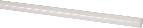 Made in USA - 8' Long, 3/8" Diam, PVDF Plastic Rod - White - Eagle Tool & Supply