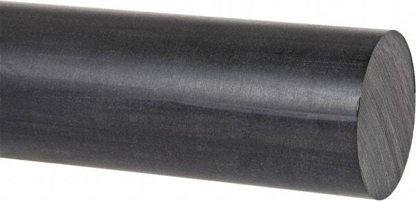 Made in USA - 8' Long, 1-3/4" Diam, PPO (Noryl) Plastic Rod - Black - Eagle Tool & Supply