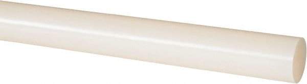 Made in USA - 4' Long, 7/8" Diam, Nylon 6/6 Plastic Rod - Natural (Color) - Eagle Tool & Supply