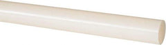 Made in USA - 4' Long, 7/8" Diam, Nylon 6/6 Plastic Rod - Natural (Color) - Eagle Tool & Supply
