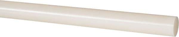 Made in USA - 4' Long, 1" Diam, Nylon 6/6 Plastic Rod - Natural (Color) - Eagle Tool & Supply