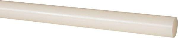 Made in USA - 8' Long, 1" Diam, Nylon 6/6 Plastic Rod - Natural (Color) - Eagle Tool & Supply