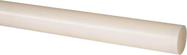 Made in USA - 8' Long, 1-1/8" Diam, Nylon 6/6 Plastic Rod - Natural (Color) - Eagle Tool & Supply