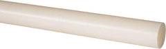 Made in USA - 8' Long, 1-1/8" Diam, Nylon 6/6 Plastic Rod - Natural (Color) - Eagle Tool & Supply